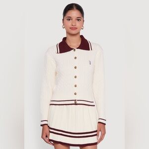 Be lux Sports Bear Patch Graphic Varsity Cardigan (Medium Top and Small Bottom)